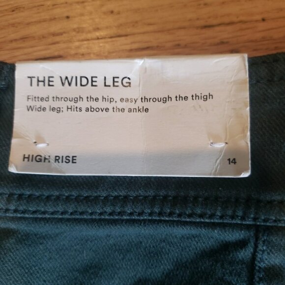 Ann Taylor Pants Twill The Wide Leg Green High Rise Flat Front 14 Stretch NWT - Picture 8 of 8